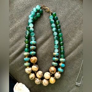 Beautiful Anthropologie double string stone necklace